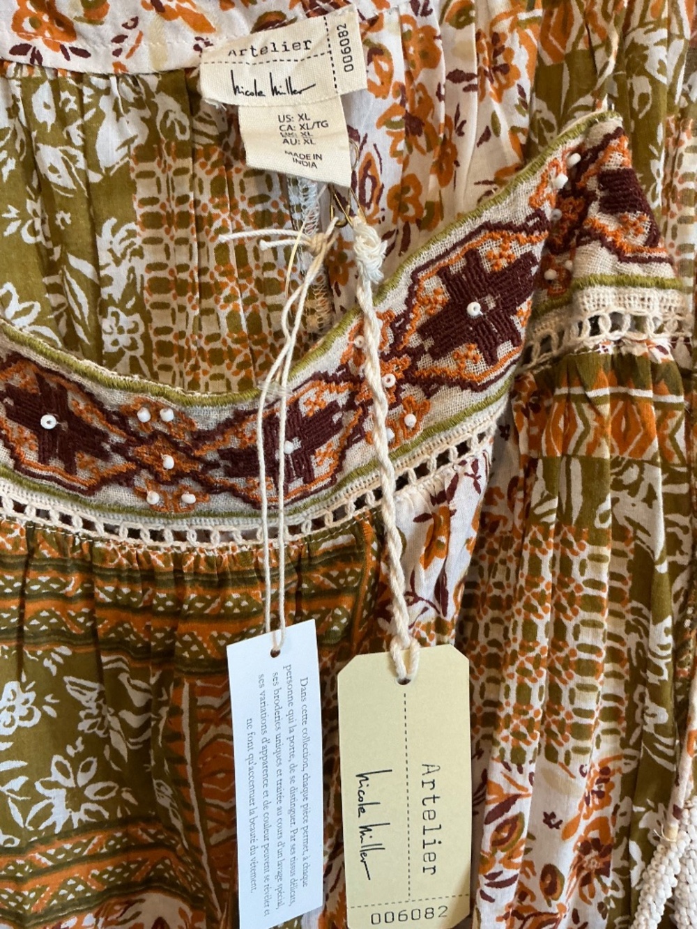 Artelier Nicole miller tank top!  Bohemian Gorgeous!  Brand new with tags - Picture 4 of 6